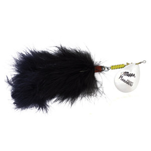 Блесна вращ. Mepps GIANT MARABOU Silver/Black (блистер)