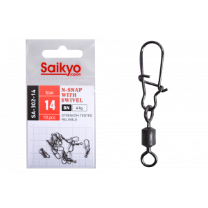 Вертлюг с застежкой Saikyo SA-302-14 - 10 шт (4кг)