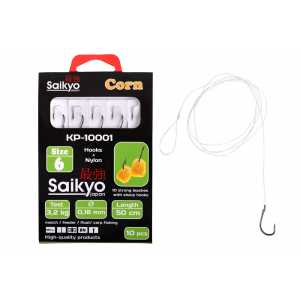 Крючки Saikyo KP-10001 Corn BN №6 (10шт) c повод. Крючки Saikyo KP-10001 Corn BN №6 (10шт) c повод.