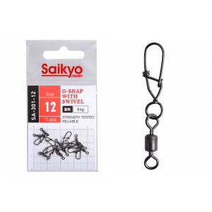 Вертлюг с застежкой Saikyo SA-301-12 - 10 шт (5кг)